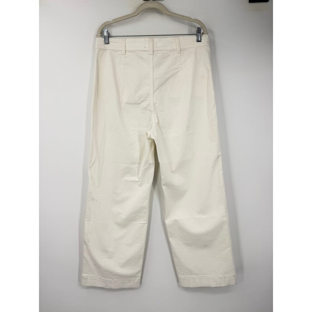 Marine Layer Allison Wide Leg Pants Womens Size 10 Off-White High Rise Coastal - Picture 8 of 16